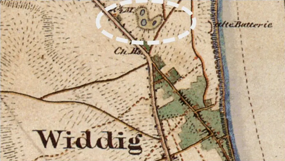 Historische Karte von Widdig
